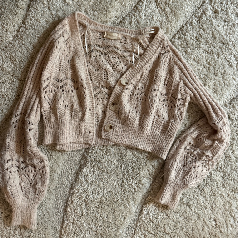 Altar’d State Tan Knit Cardigan